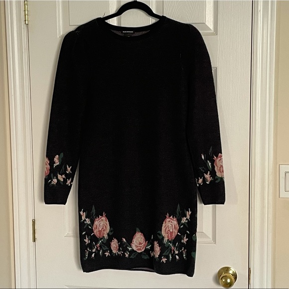 Club Monaco Sweater Dress | Floral Detail | Long Sleeve | XS | - Picture 3 of 10